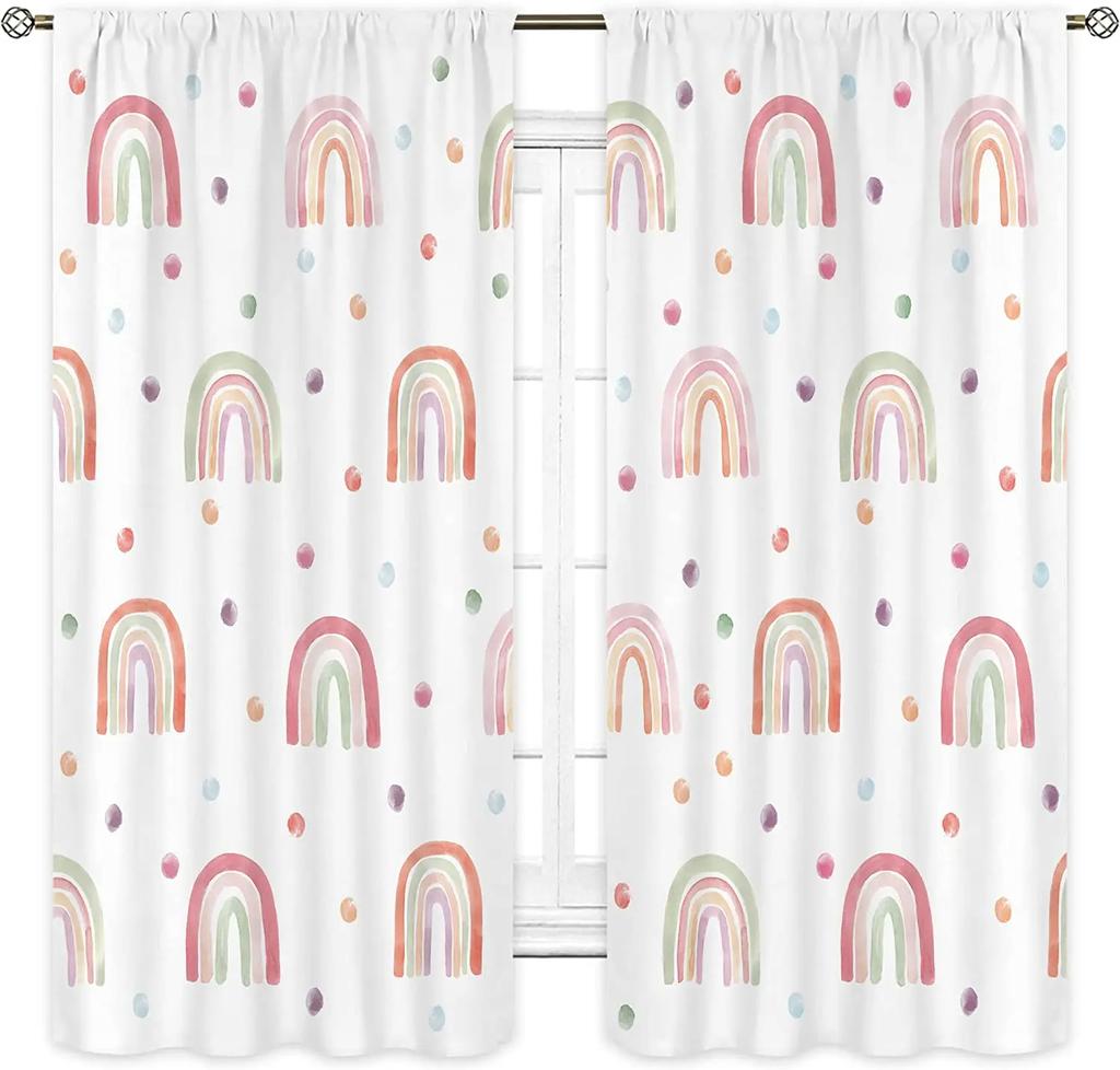 Multicolor Rainbow High Shading Bedroom Curtains Twinkling Stars Living Room Home Decor Thick Blackout Drape New Style Curtain