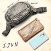 IJUN Men's Vintage Body Bag - Handmade Vegetable-Tanned Leather, Size Small