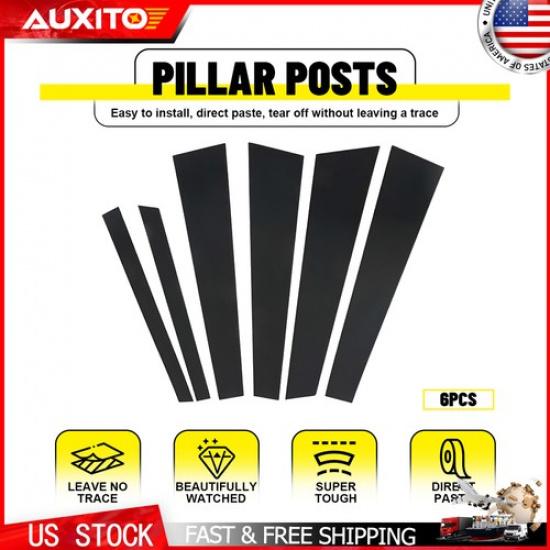 

6PC Gloss Piano Black Pillar Posts Trim For BMW 5-Series E39 525i 528i 530i 540i