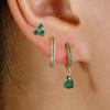 3PCS/Set Fashion Waterdrop Shape Zircon Hoop Earrings For Women Delicate Triangle Shaped Flower Stud Earrings Piercing Jewelry