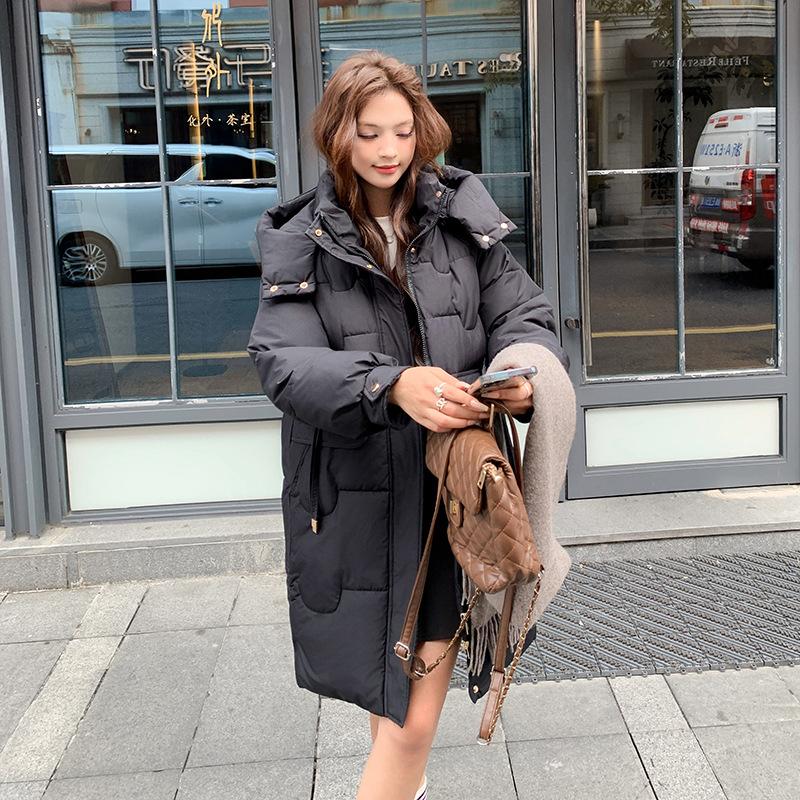 

Новая женская одежда с капюшоном на хлопковой подкладке, женская средней длины, свободного кроя, зимняя модная стеганая куртка с утолщенной хлопковой подкладкой XXL чёрный
