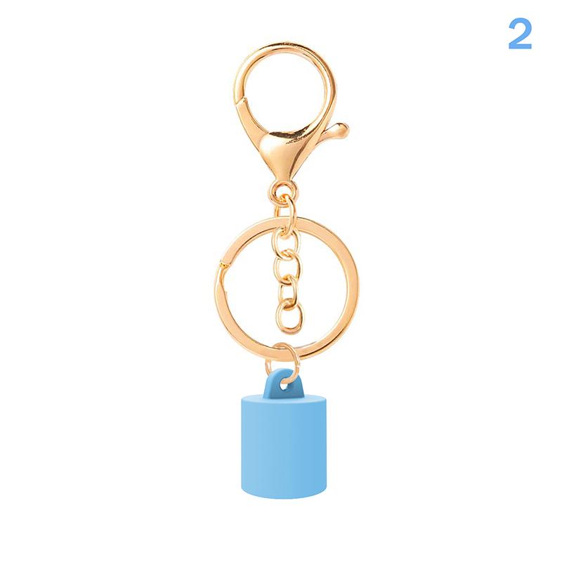1 Pcs Practical Silicone Keychain Cap Accessories Portable Durable Holder Keyring Compatible For Lipgloss Storage And Balm Cap