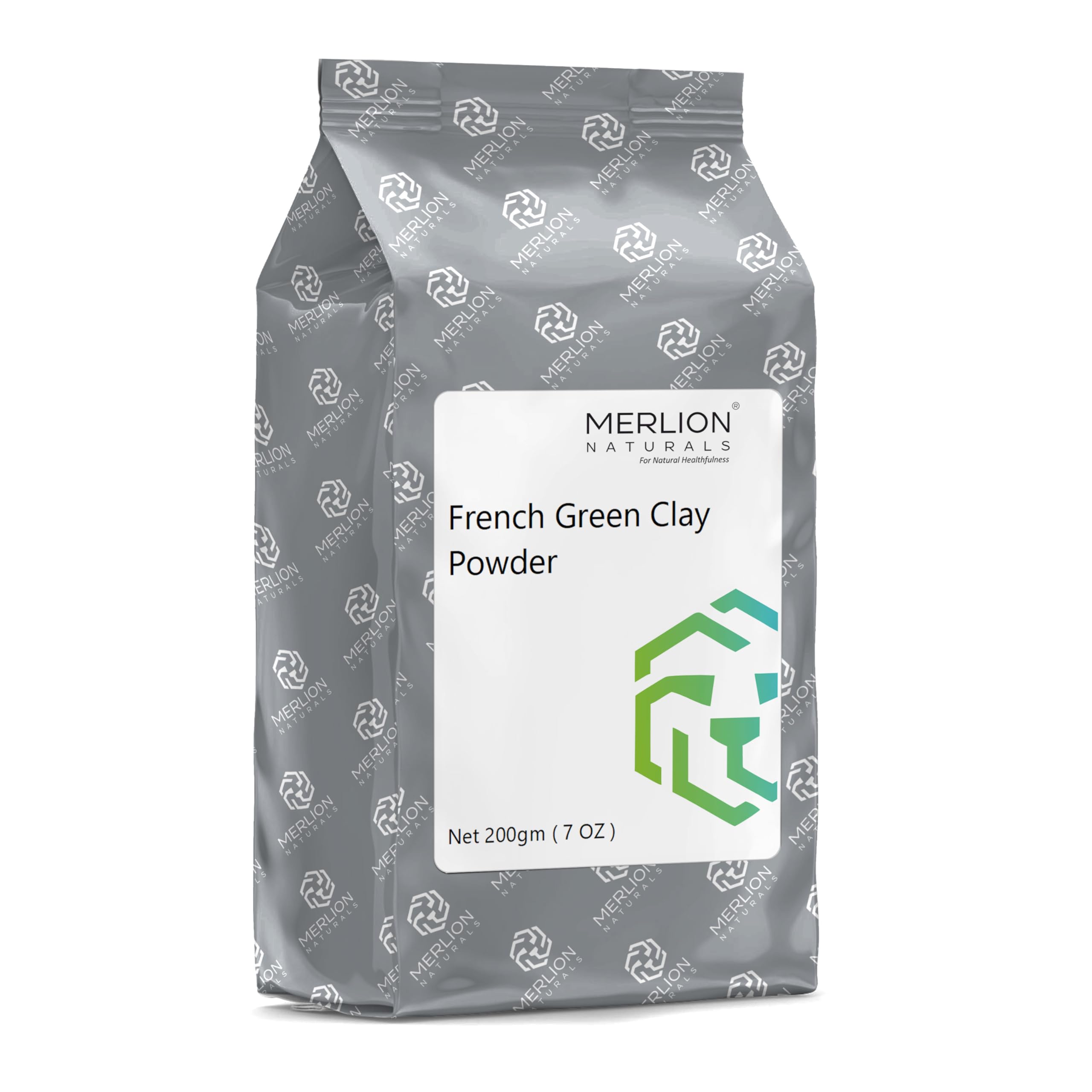 Merlion Naturals French Green Clay Powder | 200g | All-Natural with Pure Herbs for Healthy Hair & Skin 200gm