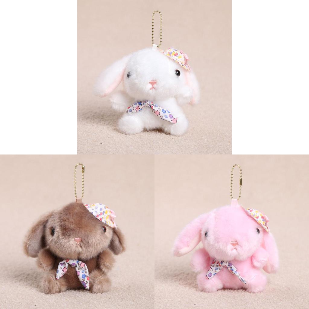 Animal Plush Keyring With Flower Hat And Bow For Kids And Teens Gift