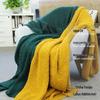 European Bouclé Knit Fleece Throw: Solid Color, All-Season Sofa & Bed Blanket
