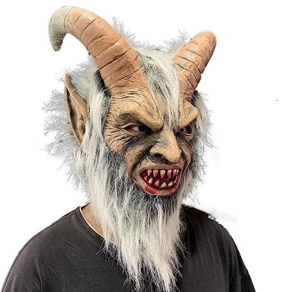 Halloween Hrůza Lucifer Démon Bílé Vlasy Maska Párty Latexová Pokrývka Hlavy Temný Rytíř Kostým Rekvizita