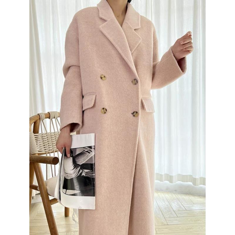 New Autumn and Winter Korean Style Fashionable Four-button Versatile Slim Women's Trendy Wool Coat Long-length Style