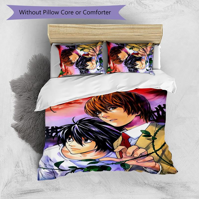 Death Note 3pcs Bedding Set Duvet Cover Closure Includes 1 Duvet Cover & 2 Pillowcases for All Seasons Bedroom Home Dorm Decor