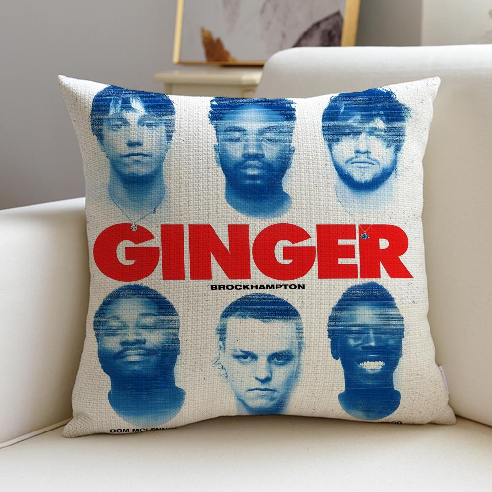 Bold BBROCKHAMPTONS Cushion Cover Breathable and Skinfriendly Linen Pillowcase Square Removable and Washable Cushion