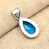 Dazzling Blue Topaz Gemstone Handmade 925 Solid Sterling Silver Pendant For Wedding Gift