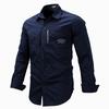 Fashion Military Shirt Long Sleeve Multi-pocket Casual Shirts Brand Clothes Army Green
