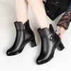 Women's Ankle Boots Winter High-heel Ladies Fashion Boots Large Size Wool Warm Women Winter Boots Shiny