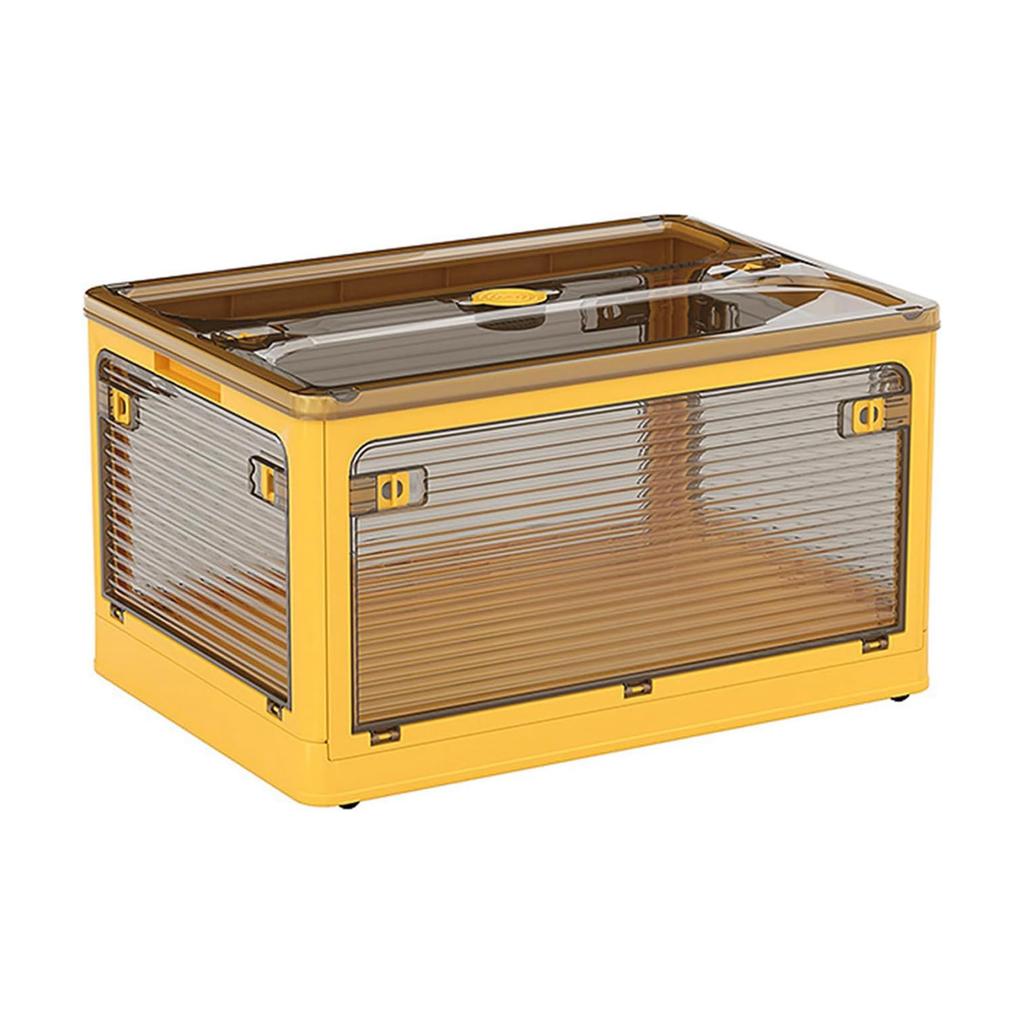 VECELO Úložný prostor s přístupem ze všech stran s velkým kostýmem Průhledný 1 kus 60 cm x 42 cm x Žlutý box, Pouzdro, Skládací, Víko, Stohovatelný,