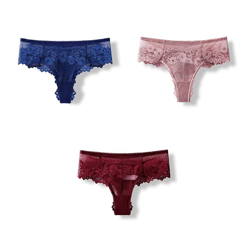 3 Pcs Sexy Panties For Woman Lingerie Lady G-string Lace Female Thongs Underwear Ladies Intimates Free Shipping
