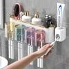 Gold-Plated Wall-Mounted Toothbrush & Mouthwash Holder Set