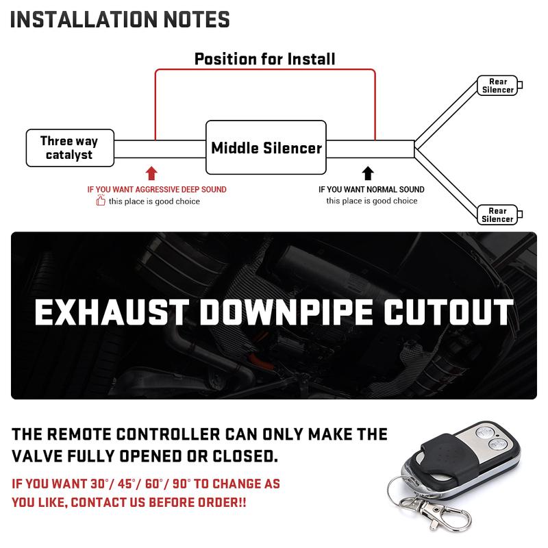 2.5" 63mm 3" 76mm Exhaust Control Valve Exhaust Pipe Electric Pipe Exhaust Electrical Cutout with Remote Control Wholesale Valve