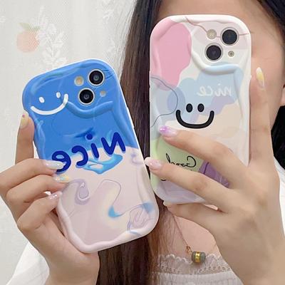 Cute Silicone Case for Xiaomi Redmi Note 12 11 Tecno Spark 5 Air Oppo A78 A58 A38 iPhone 15 14 Funda Painted Cartoon Nice Smile Cover Soft TPU Bumper