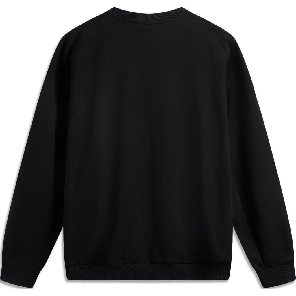 Li-Ning Anti-Five Series Letter Knit Crew Neck Pullover Long Sleeve Sweatshirt Men sweatshirt Black AWDV195-5