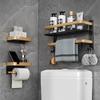 Space Aluminum Bathroom Paper Holder Roll Holder Phone Black&Gold SHhelf Mobile Phone Towel Rack Toilet Paper Holder Tissue Box