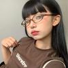 Y2K Retro Oval Frame Anti-Blue Light Óculos Doce Cool Girls Óculos Pretos Vintage Simples Mulheres Óculos de Proteção Ocular