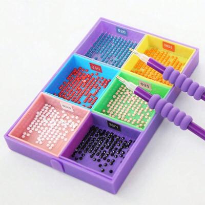 Kit da 9 pezzi Palette Vassoio Pittura Diamante Grande Capacità Piatto Diamante Pennello Pittura Diamante Nail Art Tavola Perline Punto Croce