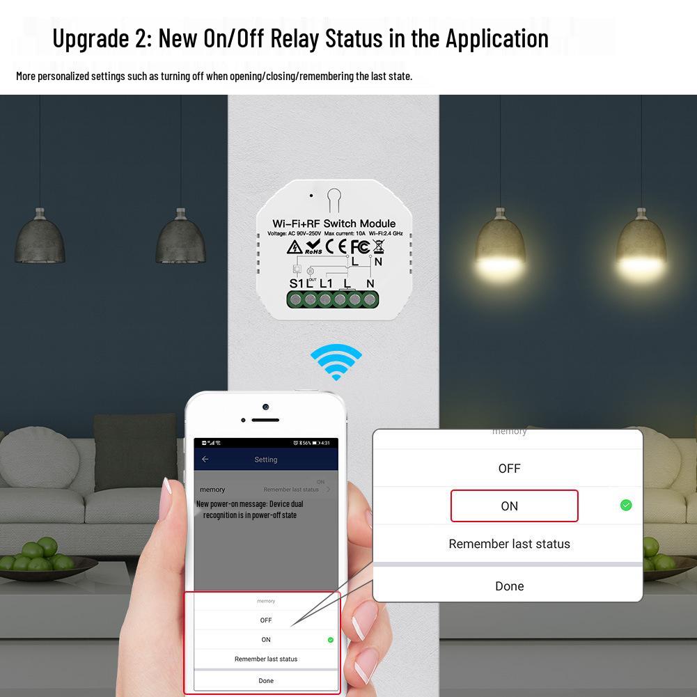 Smart WiFi Switch with Alexa Support - Remote Control & Timer for Light Management