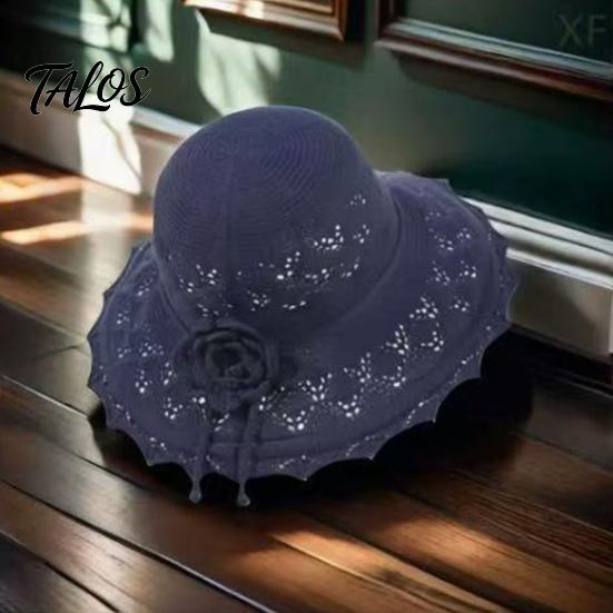 Women Acrylic Blend Straw Hat Women's Wide Brim Summer Beach Sun Simple Design Foldable Lady Braided Floppy for Outdoor Travel Vacation Trendy
