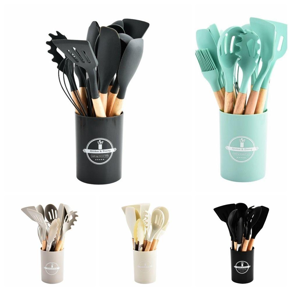 12pcs Heat-Resistant 12-piece Set Kitchen Utensils Multi-functional Save Space Silicone Kitchenware Set Eco-Friendly