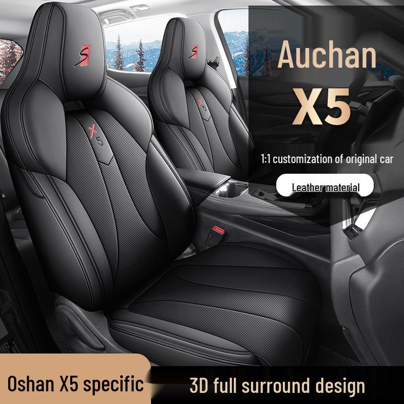 New Oshan X5 Leather Car Seat Cushion - Universal Fit, All-Season Comfort for 5-Seat Models