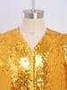 Boys Sequined Patchwork Vest Tassels Cap Sleeves V Neckline Stage Performance Waistcoat