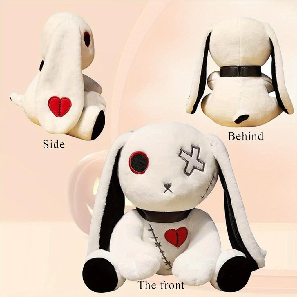 Gothic Darkpunk Style Halloween Rabbit Plush Dark Rebirth Little Bunny Doll Multicolor Polyester PP Cotton Toy