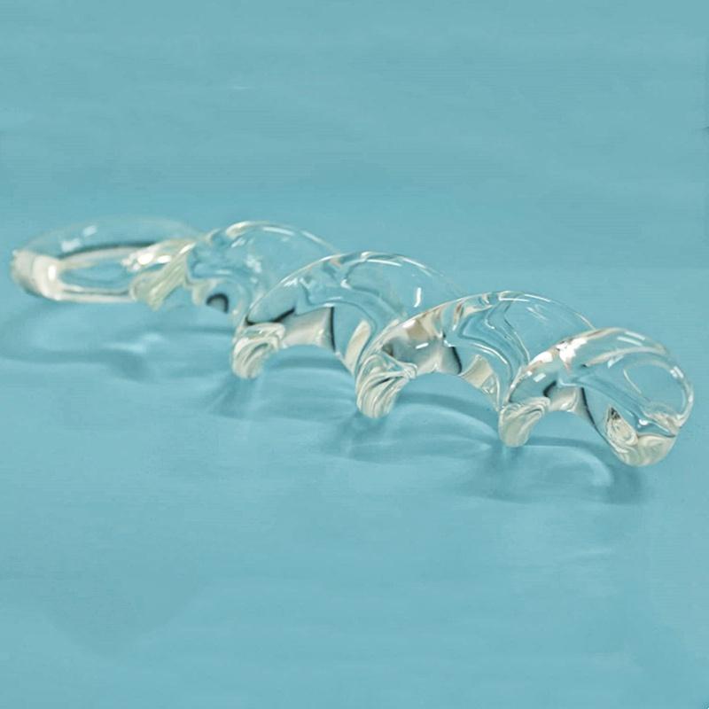 Transparent 7.9 Inch Screw Pleasure Wand Glass Plug