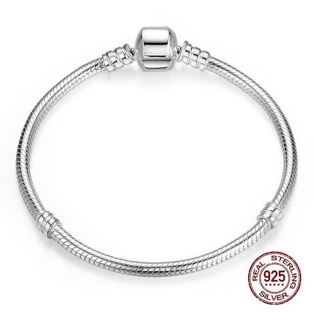 925 Sterling Silver Bracelet –Barrel Snap Clasp ,Cubic Zirconia ,Bangle Bracelet ,Chain Bracelet ,Charm ,Sizes 17 –21