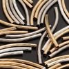 100PCS/Lot 2x25mm Stripe Curve Tube Beads Spacer Beads Connectors For DIY Jewelry Making Bracelet Necklace Accessories Wholesale