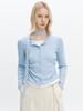 Graydation 2 In 1 Cardigan Layered T-Shirt Light Blue
