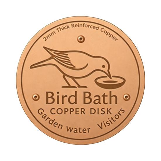 Bird Bath Maintenance Tool Copper Disc, Water Purifier Pure 3 Point Purification Disc for Birds Support, 4 Inch Outdoor Garden Natural