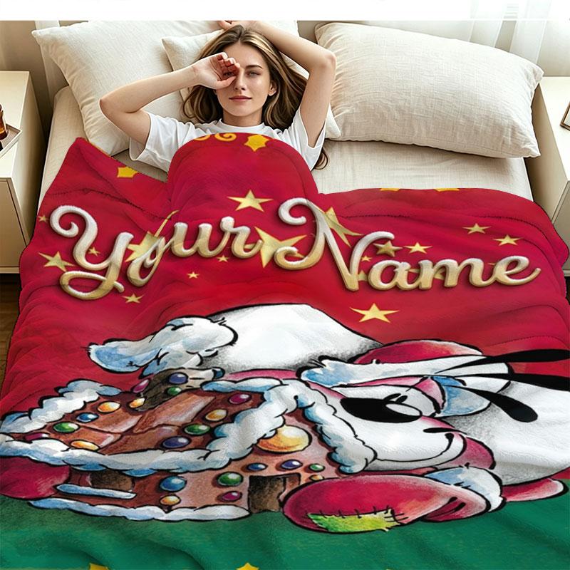 1PC Diddl Custom Name Patterned Flannel Blanket Suitable For All Seasons for Home Decor Warmth and Comfort Gifts Holiday Present