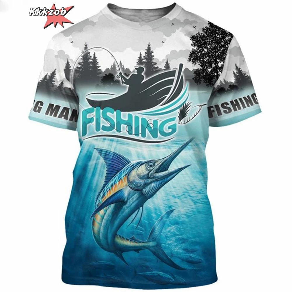 Sommer Outdoor Angelbegeisterte 3D Gedrucktes Herren und Damen T-Shirt Kurzarm Groß Locker Schnelltrocknend Lässiges Oberteil