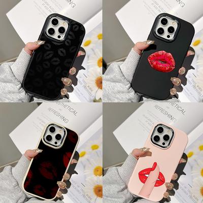 Ae87 Lips Kiss Digital Art Etui na telefony Samsung A13 A32 A53 A04e A54 S23 S24 Ultra Infinix Hot 40 Huawei P30 Pro Metalowa obudowa ochronna na aparat