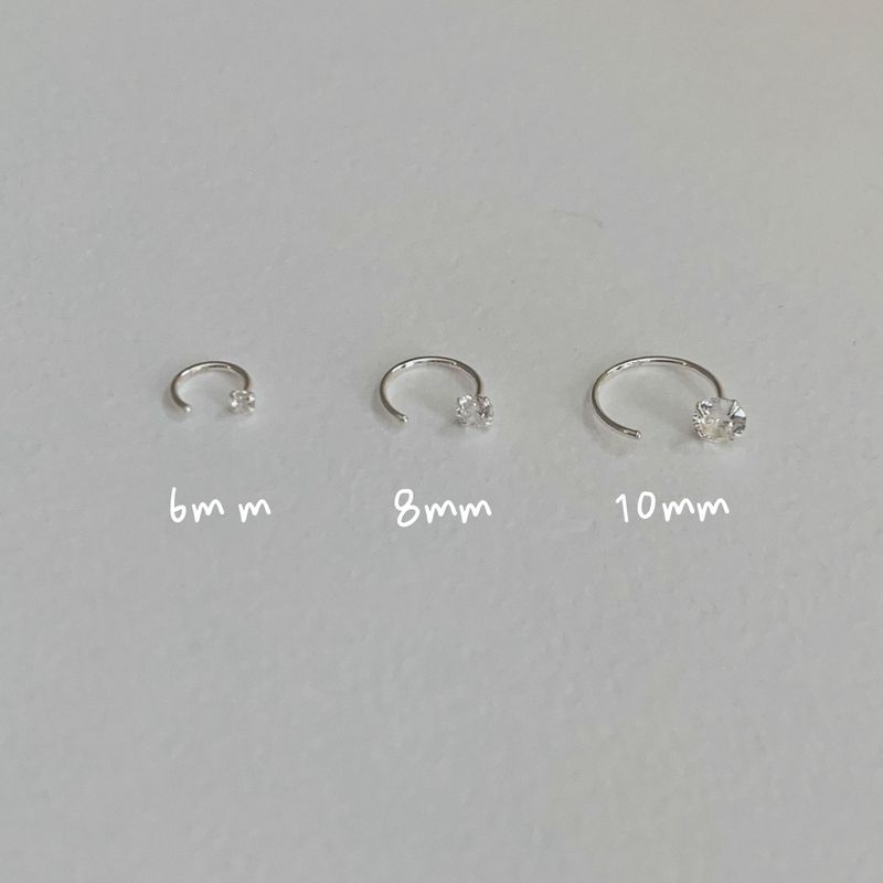 

S999 Silver Earrings Bone Nail Stud Earrings for Women Ear-Caring Special-Interest Design Fancy No Need to Take off Ear Hooks Compact Temperamental 10mm silver pair | Earlobe thick