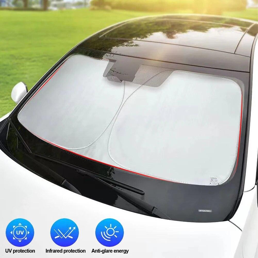 For Tesla Model 3 Y X S Car Front Windshield Sunscreen Window Sunscreen Visor Sun Shade Blocks UV Rays Protection Parasol Coche