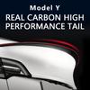 For Tesla Model Y Rear Trunk Spoiler 100% Real Carbon Fiber Red Line For Tesla Model Y 2021-2022 Wings 2023 Auto Accessories