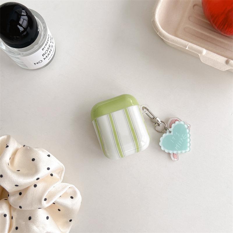 Simple Stripes for AirPods Protective Cover 1 Japan and Korea Apple Wireless Bluetooth 1st Generation Pro1 Earphone Cover Pendant