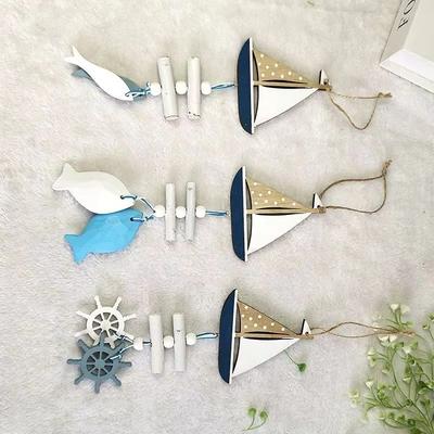 Muti-type Wall Hanging Hand Made Mediterranean Starfish Hung Fish Nautical Decor Hang Wood Marine Pendant for Home Decor