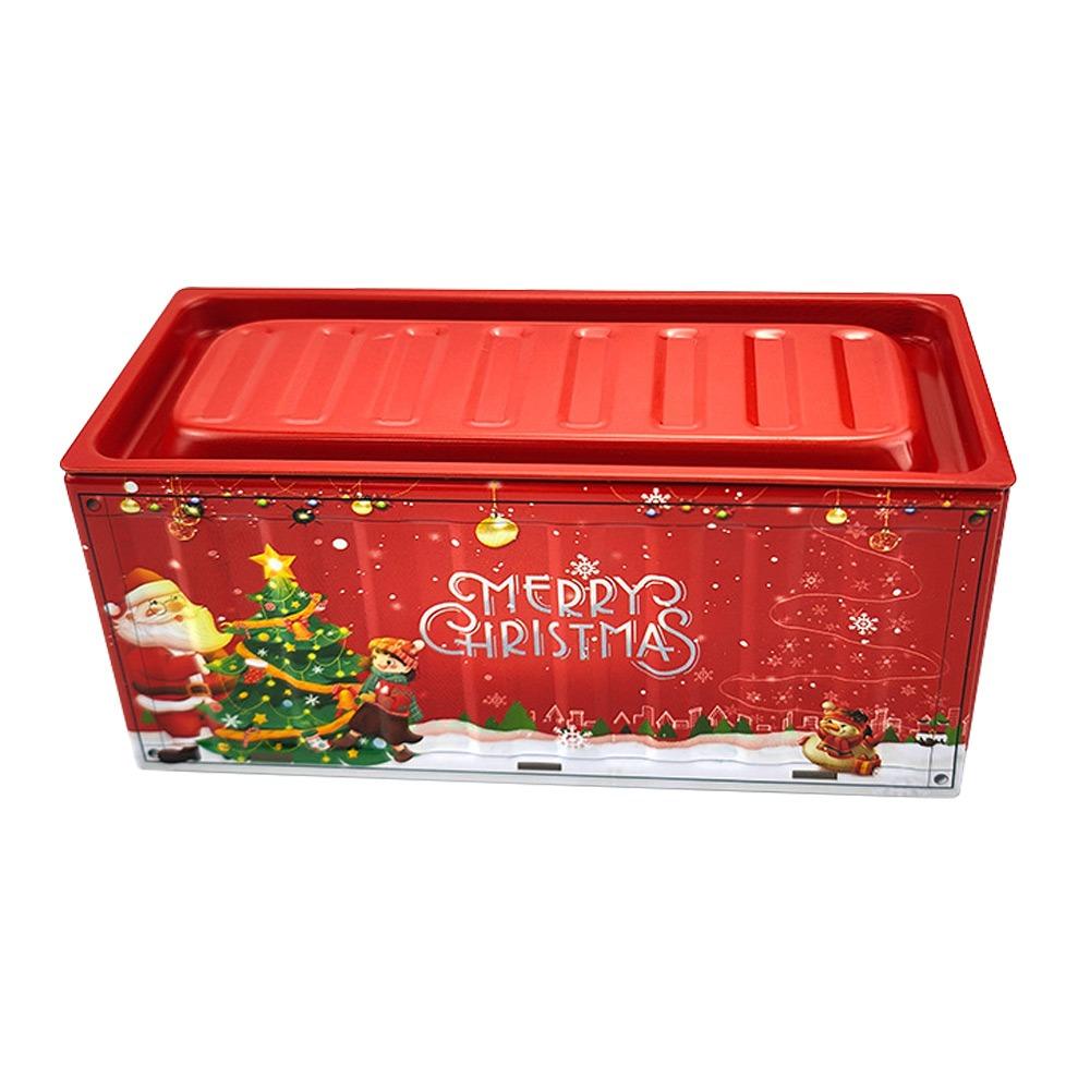 Ornament Durable Tin Christmas Box Vintage Style Rust Proof Tin Container Mini Size Simulation Design Iron Box Christmas