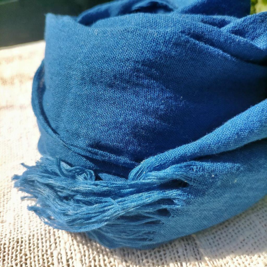Used Indigo Dyed Organic Cotton Stole (100% Cotton)