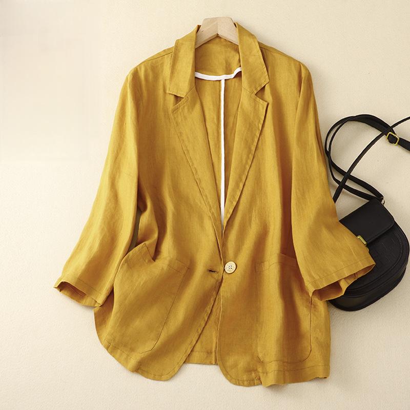 2026 New Casual Three-Quarter Sleeve Short Jacket for Women, Solid Color Blazer