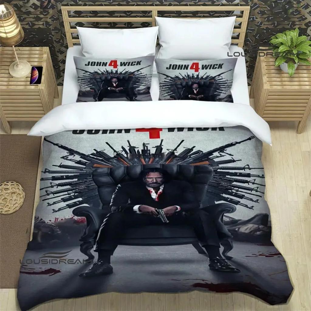 Movie John Wick Beding Set For Bedrom Soft Modern Bedspreads Comefortable Children Kids Soft Duvet Cover Comfortable Quilt Cover And Pilowcase