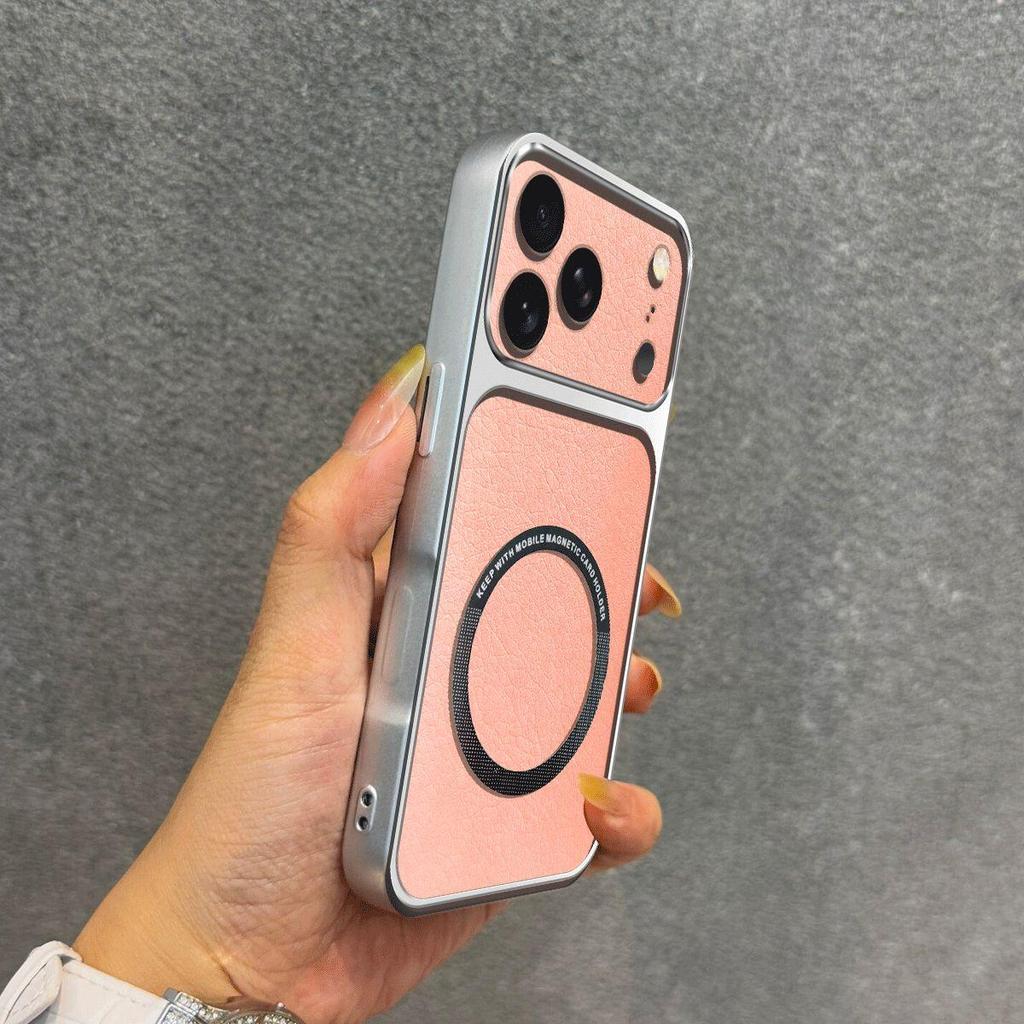 Upgraded Big Lens Protection Case for iPhone 17 ProMax Luxury Leather Casing with Magnetic Ring