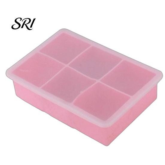 Durable Silicone Ice Mold Cube Tray with Lid 4/6/8 Cavities Easy Release Drinks Summer Refrigerator Cocktail Whiskey Maker Press Kitchen Supplies
